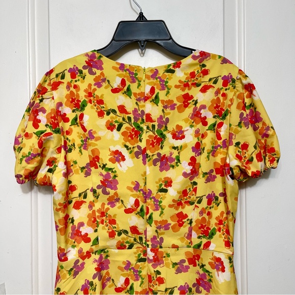 Alexia Admor Gracie Sweetheart Fit & Flare Midi Dress in Yellow Floral Size 6 - Picture 11 of 16
